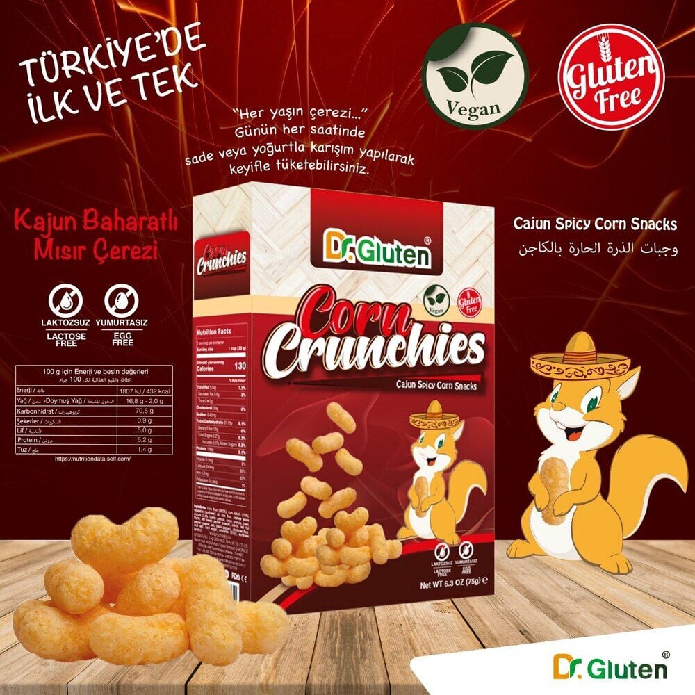 Dr Gluten Kaju Baharatlı Mısır Çerezi Glutensiz