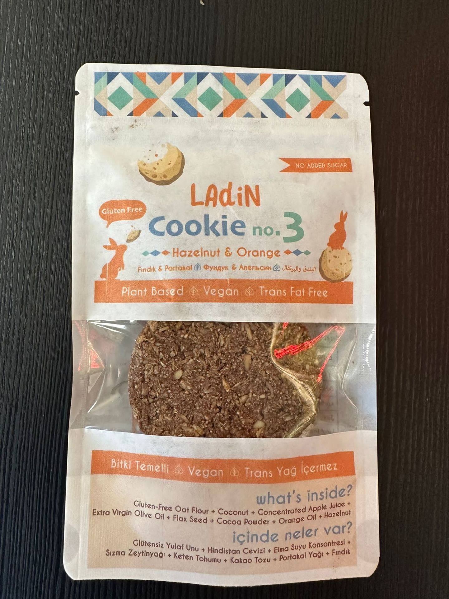 Ladin Şeker İlavesiz Fındık Portakal Vegan Kurabiye