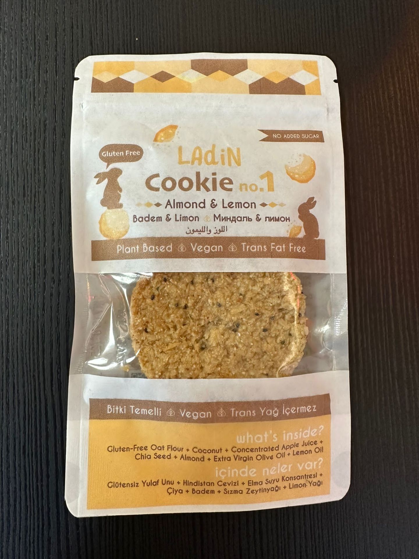 Ladin Şeker İlavesiz Badem Limon Vegan Kurabiye