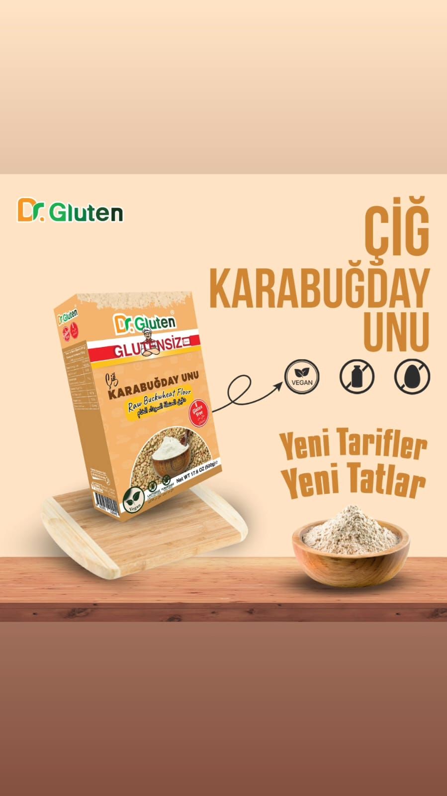 Dr Gluten Çiğ Karabuğday unu