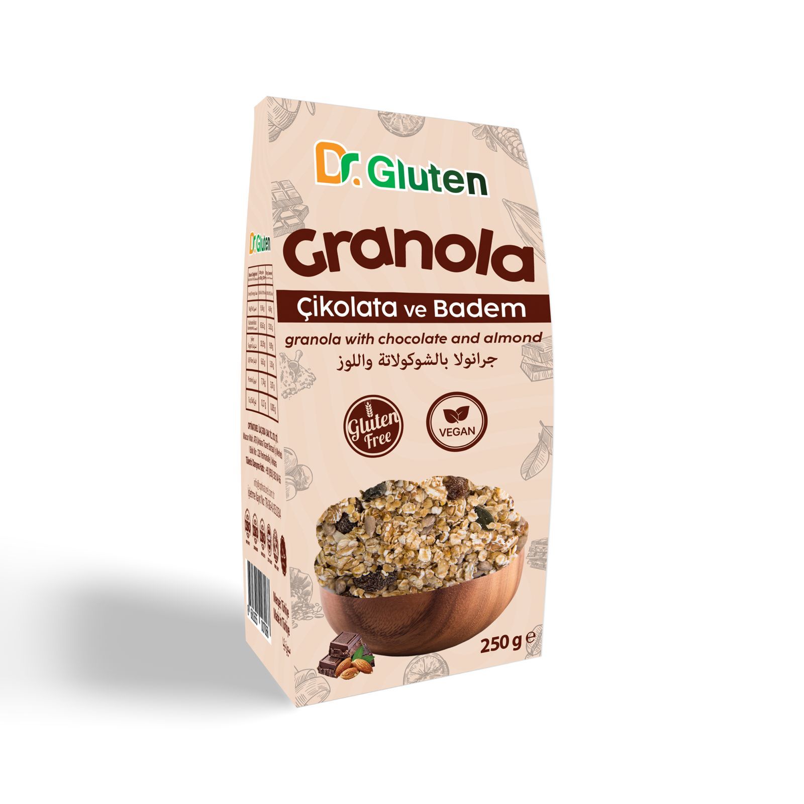 Dr  Gluten Granola Çikolata  ve Badem