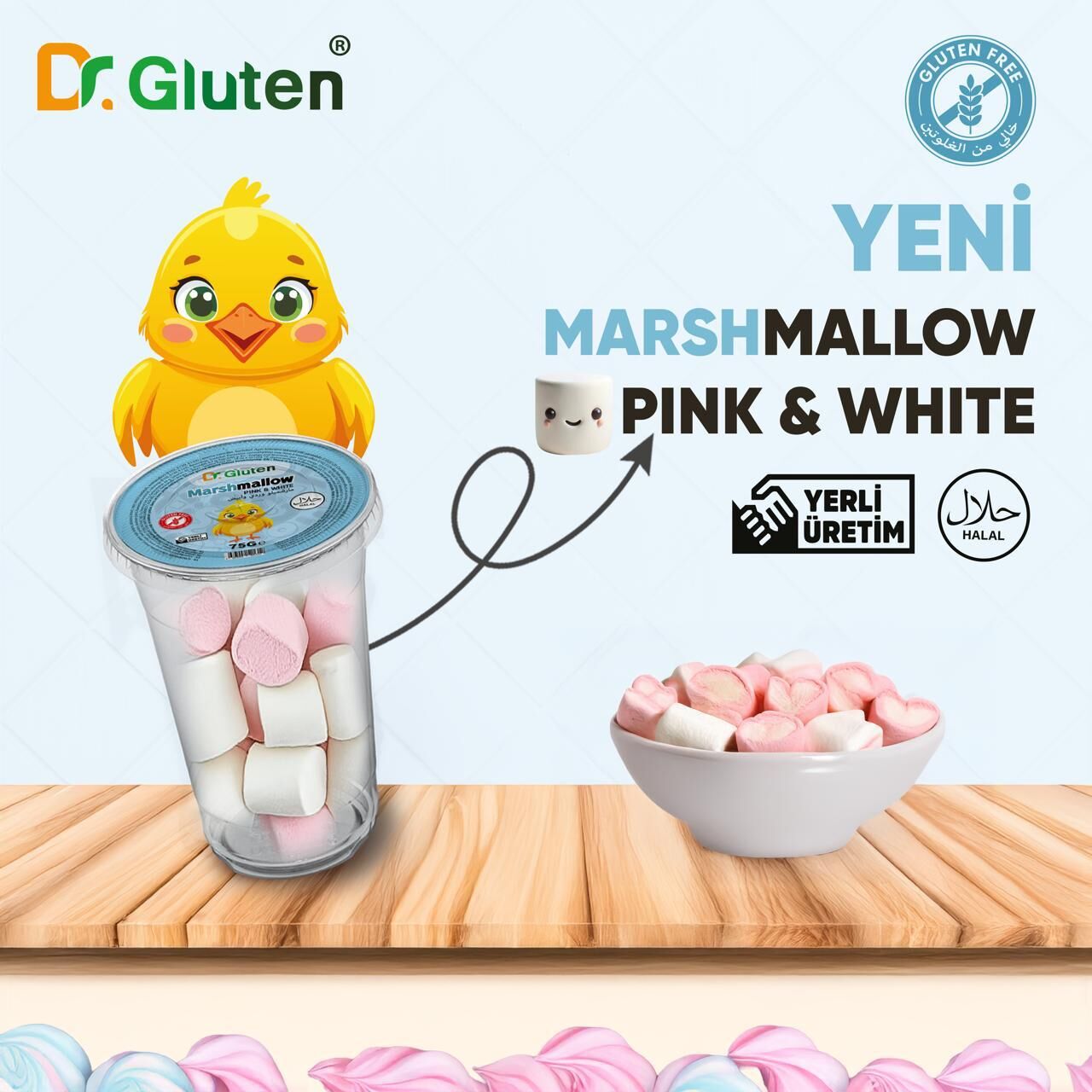 Dr Gluten Marsmelow Pink & White