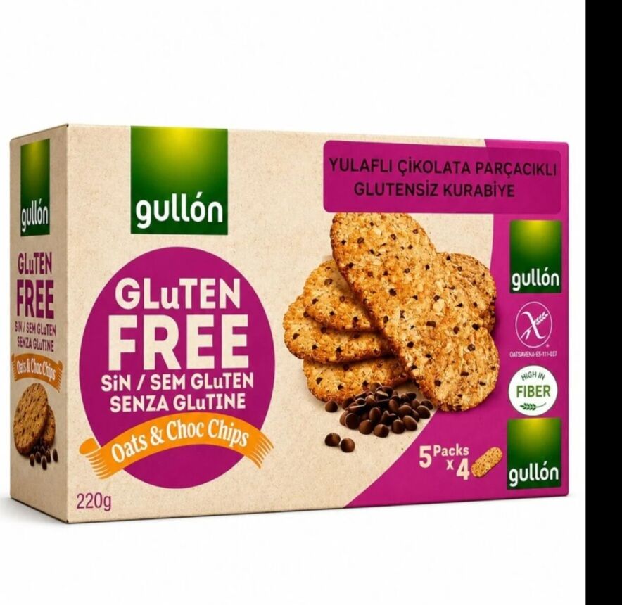 Gullen Yulaflı Çikolata Parçacıklı Kurabiye